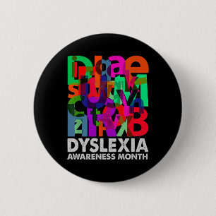 Awareness Month Costume Dyslexia Boy 6 Cm Round Badge