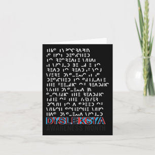 Awareness Month Costume Dyslexia Girl  Card