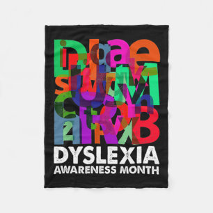 Awareness Month Costume Dyslexia Teacher Fleece Blanket