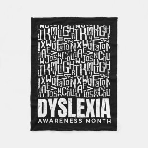 Awareness Month Dyslexia Warrior Dyslexic Fleece Blanket