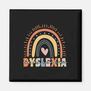 Awareness Month Groovy Retro Rainbow Magnet