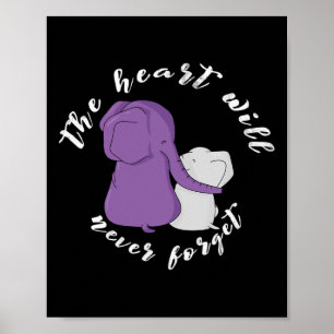 Awareness Month I End Purple Ribbon Elephant 1 Poster