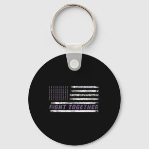 Awareness Month I End Purple Ribbon Elephant 3 Key Ring