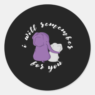 Awareness Month I End Purple Ribbon Elephant 6 Classic Round Sticker