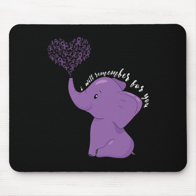 Awareness Month I End Purple Ribbon Elephant  Mouse Mat (Front)