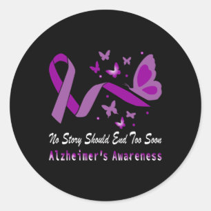 Awareness Month Purple Ribbon I Wear Purple  Classic Round Sticker