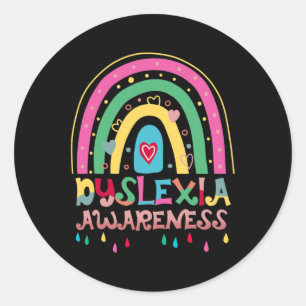 Awareness Month Rainbow Boho Cute Graphic Classic Round Sticker