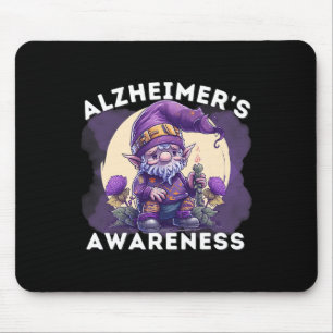 Awareness Month T Heimer Gnome Purple Ribbons Mouse Mat