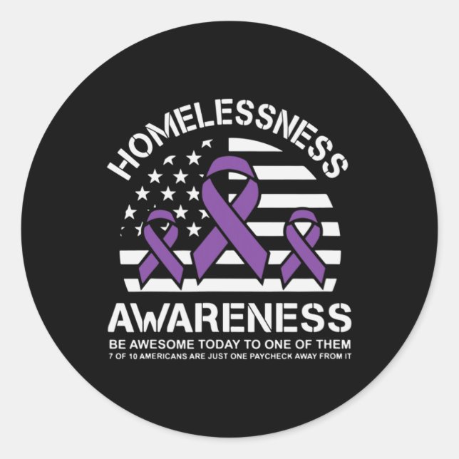 Awareness Month USA Flag  Classic Round Sticker (Front)