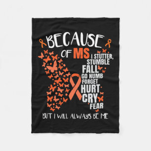 Awareness Multiple Sclerosis Butterfly Fleece Blanket