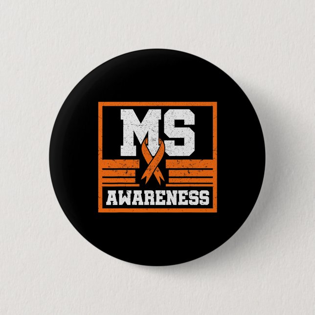 Awareness Multiple Sclerosis Orange Autoimmune Dis 6 Cm Round Badge (Front)