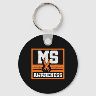 Awareness Multiple Sclerosis Orange Autoimmune Dis Key Ring