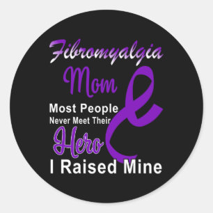 Awareness Mum Purple Ribbon Mother Support Classic Round Sticker