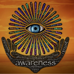 Awareness My Minds Eye Inspirational Word Art Cushion