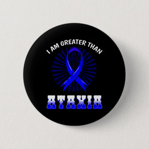 Awareness Neurological Sign Hemiataxia Blue Ribbon 6 Cm Round Badge