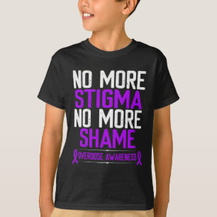 Awareness No More Stigma Shame Purple Ribbon T-Shirt