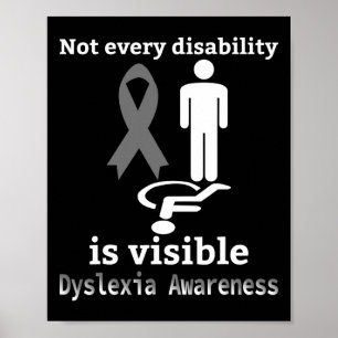 Awareness October Silver Ribbon Dyslexic Teacher 1 Poster