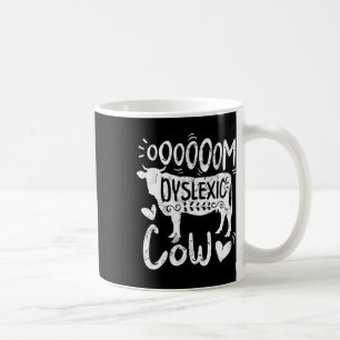 Awareness Oooom Dyslexic Cow Reading Learning Farm Coffee Mug
