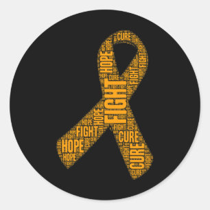 Awareness Orange Fight Hope Cure Ribbon Classic Round Sticker
