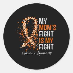 Awareness Orange Ribbon My Mum's Fight Is My Fight Classic Round Sticker