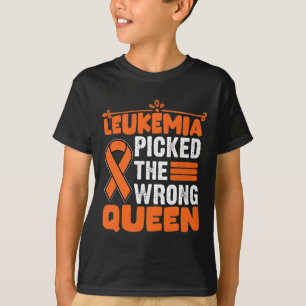Awareness Picked The Wrong Queen Leukaemia Orange T-Shirt