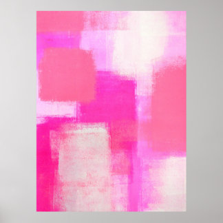 'Awareness' Pink Abstract Art Poster Print