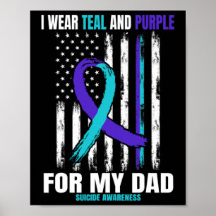 Awareness Prevention Dad Women Men American Flag  Poster