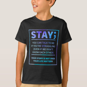 Awareness Prevention Semicolon Mental Health  T-Shirt