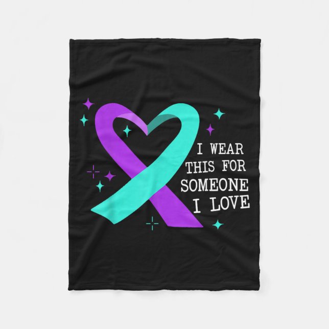 Awareness Prevention Support Survivor Month Image Fleece Blanket (Front)