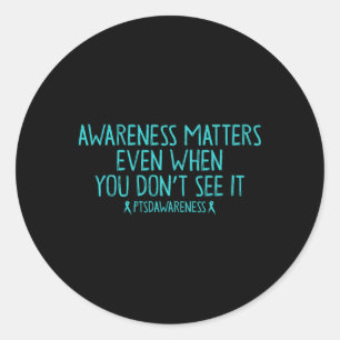 Awareness Problems Ptsd Veteran Trauma Survivor Wa Classic Round Sticker