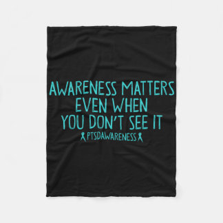 Awareness Problems Ptsd Veteran Trauma Survivor Wa Fleece Blanket