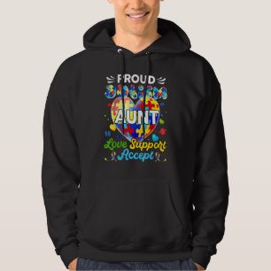 Awareness Proud Autism Aunt Love Support Accept Hoodie