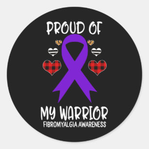 Awareness Proud Of My Warrior Classic Round Sticker