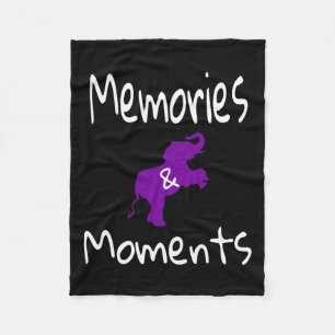 Awareness Purple Elephant Support Memories Moments Fleece Blanket