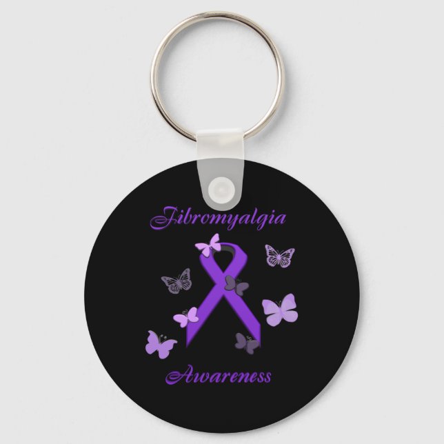 Awareness Purple Invisible Illness  Key Ring (Front)