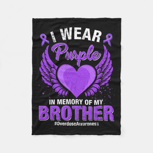 Awareness Purple Memory Of My Brother 2  Fleece Blanket (Front)