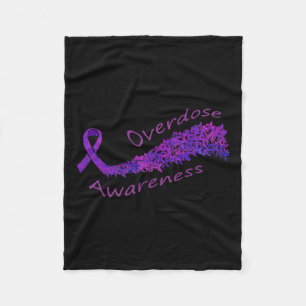 Awareness Purple Ribbon Butterfly Gift Fleece Blanket