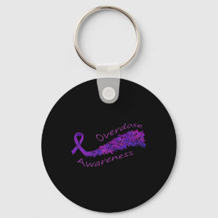 Awareness Purple Ribbon Butterfly Gift Key Ring