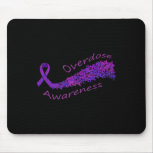 Awareness Purple Ribbon Butterfly Gift Mouse Mat
