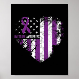 Awareness Purple Ribbon Drug Addiction 1 Poster
