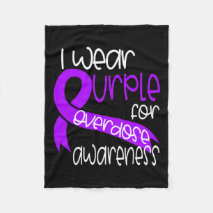 Awareness Purple Ribbon Drug Addiction 2 Fleece Blanket