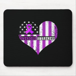 Awareness Purple Ribbon Drug Addiction Mouse Mat