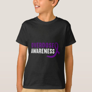 Awareness Purple Ribbon Drug Addiction Recovery T-Shirt