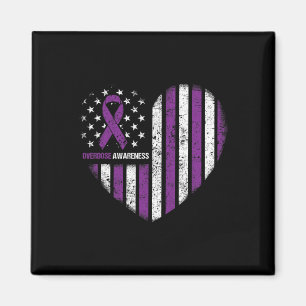 Awareness Purple Ribbon Durg Addiction Magnet