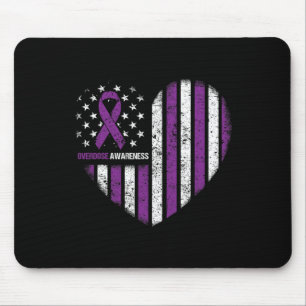 Awareness Purple Ribbon Durg Addiction Mouse Mat