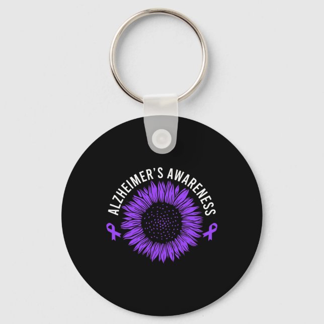 Awareness Purple Ribbon  Key Ring (Front)