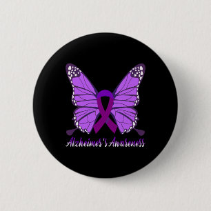 Awareness Purple Ribbon The End Of Heimer' 6 Cm Round Badge