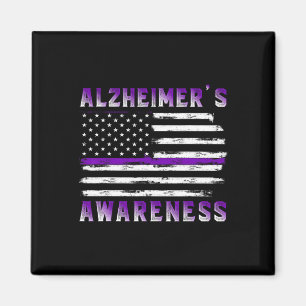 Awareness Purple Ribbon The End Of Heimers Magnet