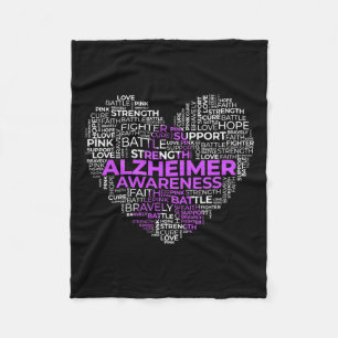Awareness Purple Ribon Fleece Blanket