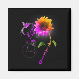 Awareness Purple Sunflower Hummingbird Magnet
